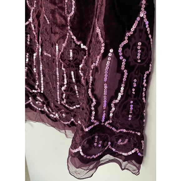 Rare New Carole Little Embellished Sequins Purple Maxi Skirt 12 L - Picture 4 of 4